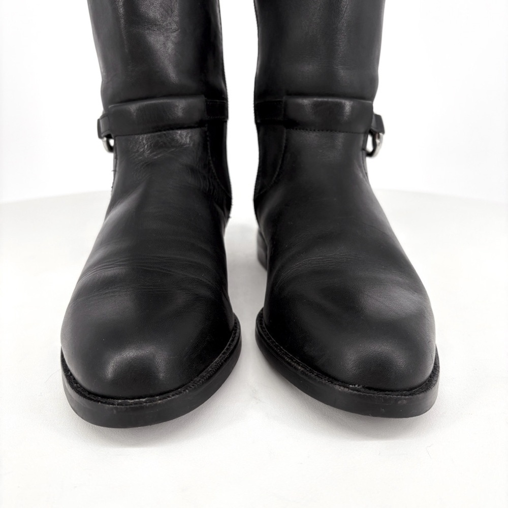 RALPH LAUREN Harlee Tall Black Leather Riding Boots Equestrian Knee High 6 - Picture 12 of 16